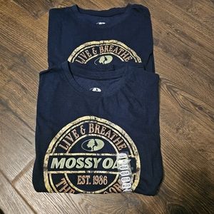 Mossy Oak NWT Live & Breathe T-Shirts Lot of 2 Short Sleeve Size M Navy